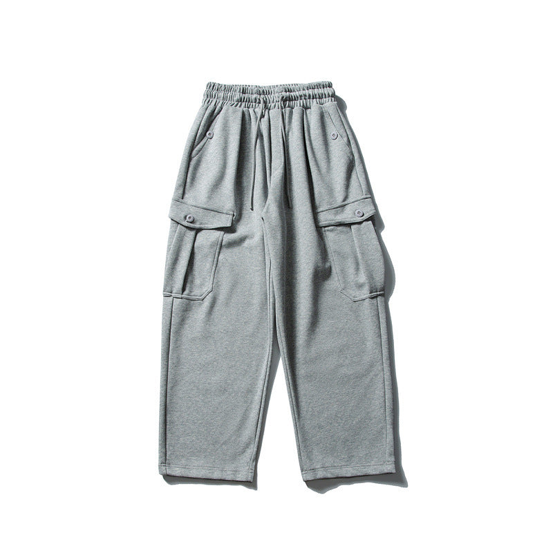 Herren Relaxed-Fleece-Cargohose mit elastischem Kordelbund und Utility-Taschen Echoarchiv