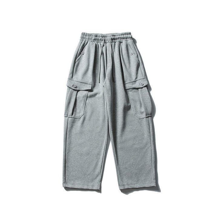 Herren Relaxed-Fleece-Cargohose mit elastischem Kordelbund und Utility-Taschen Echoarchiv