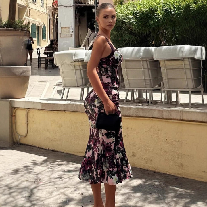 Damen Elegantes Maxikleid mit floralem Print und feminine Passform Echo Archiv