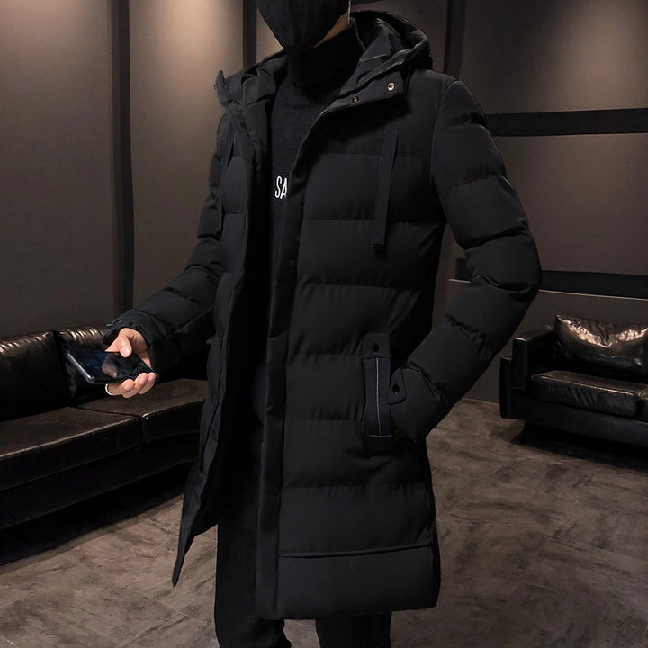 Herren lange Isolierte Pufferjacke mit Kapuze Echoarchiv