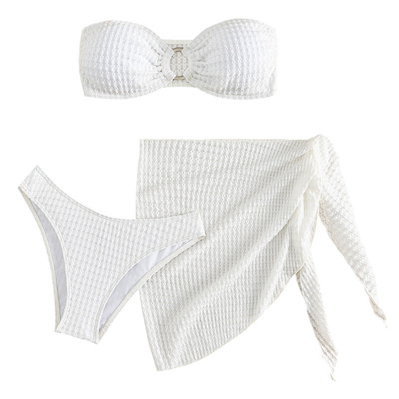 Damen Bandeau-Bikini mit durchbrochenem Design und kombinierbarem Rock Echo Archiv