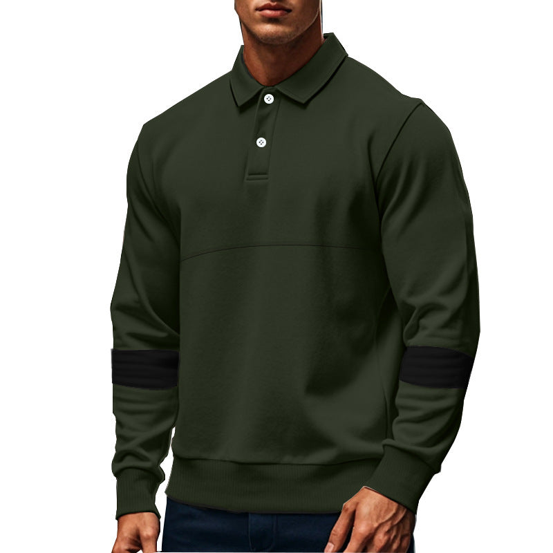 Herren Polo Sweatshirt mit modernem Design und kontrastierenden Ärmelakzenten Echoarchiv