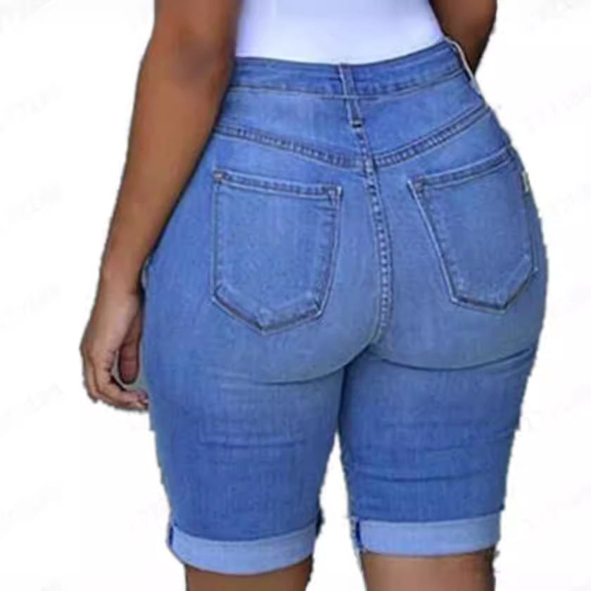 Damen Destroyed Denim-Hose mit lässigem Schnitt und modischen Rissdetails Echo Archiv