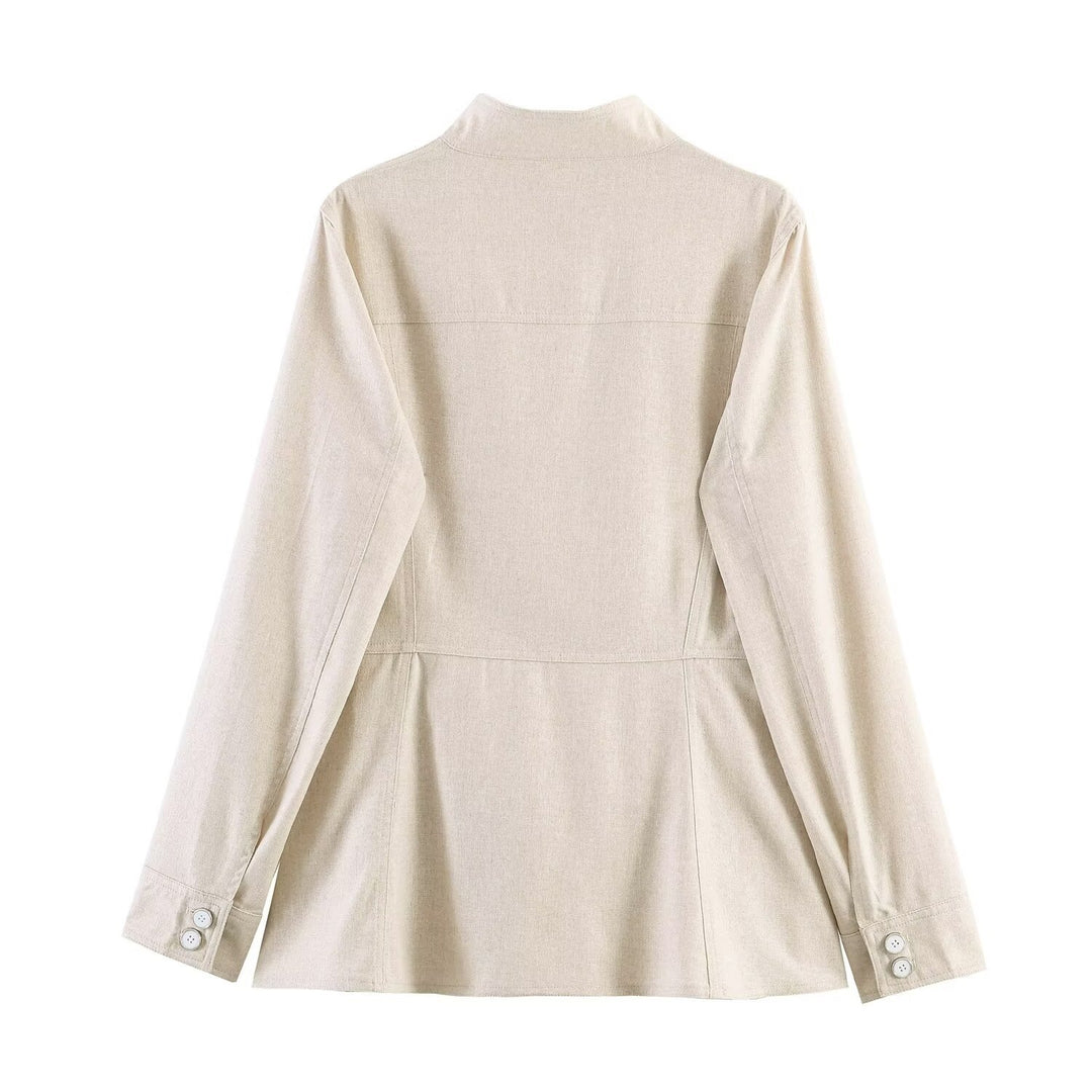 Damen Gerade geschnittene Stretch-Chino mit flachem Bund und Seitentaschen Echo Archiv