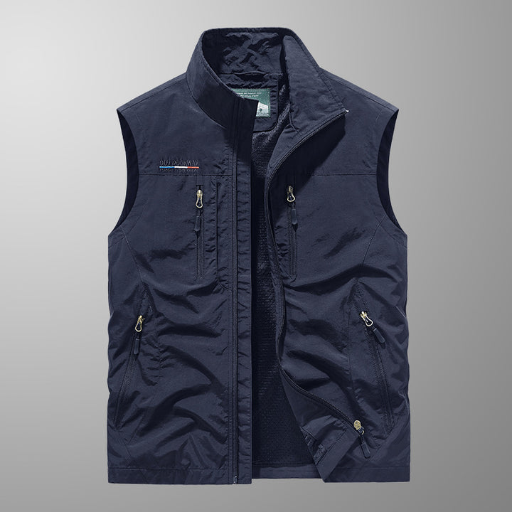 Herren Multifunktionale Outdoor-Utility‑Weste mit Mesh‑Innenfutter und zahlreichen Taschen – Marzano