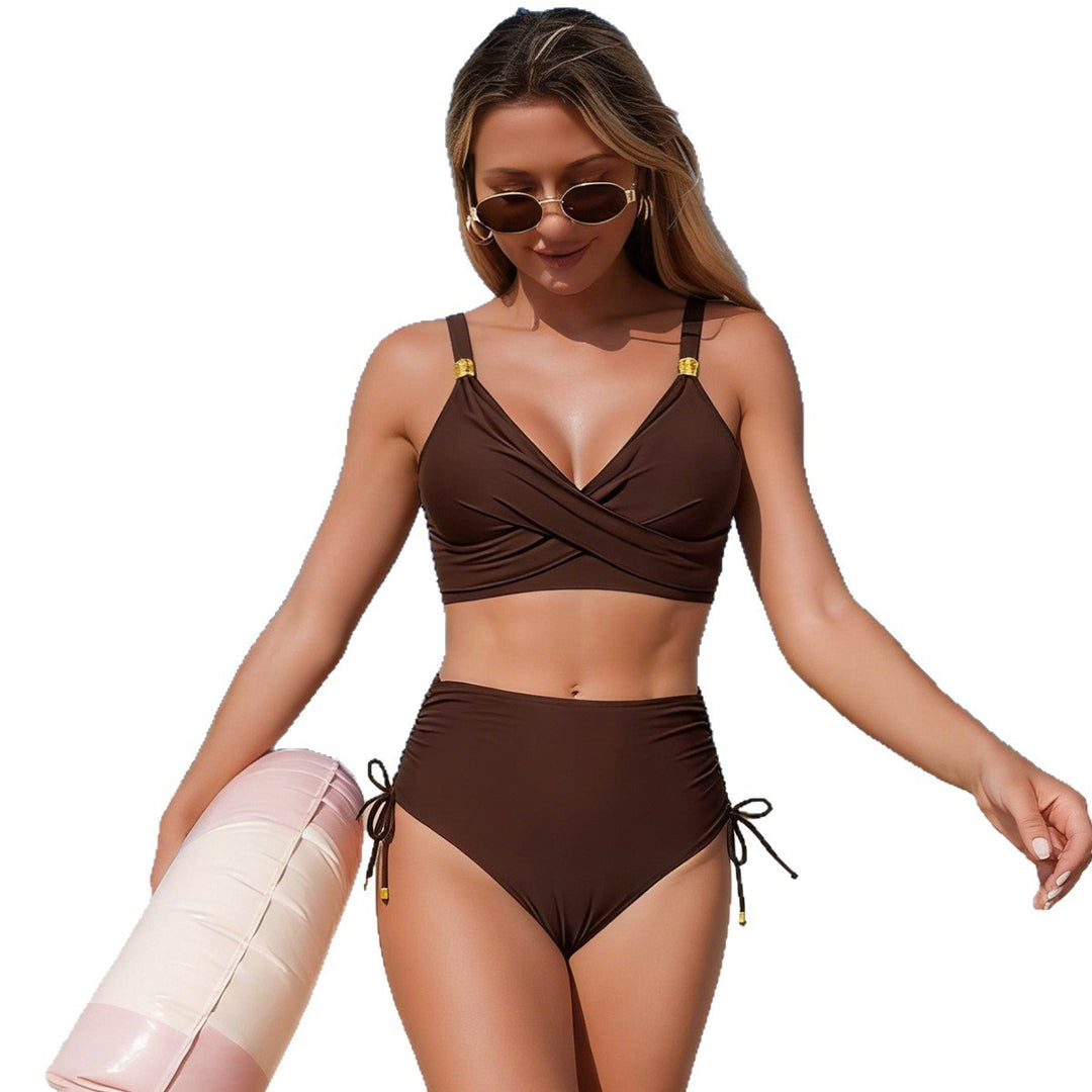 Damen Hoch geschnittenes Bikini-Set mit Wickeloberteil Echo Archiv