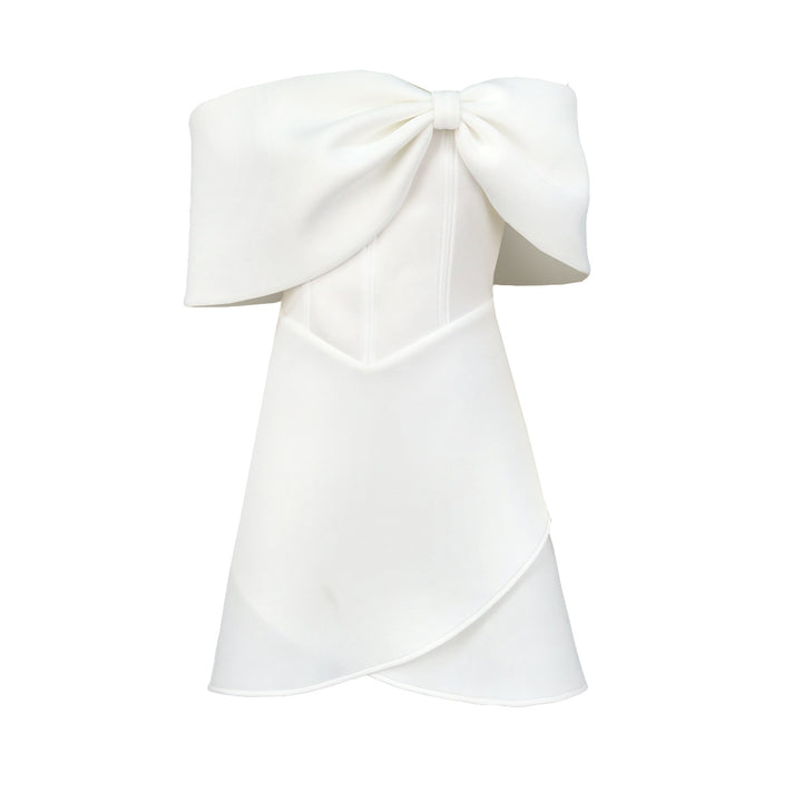 Damen Off-Shoulder Minikleid mit Schleifen-Detail Echo Archiv