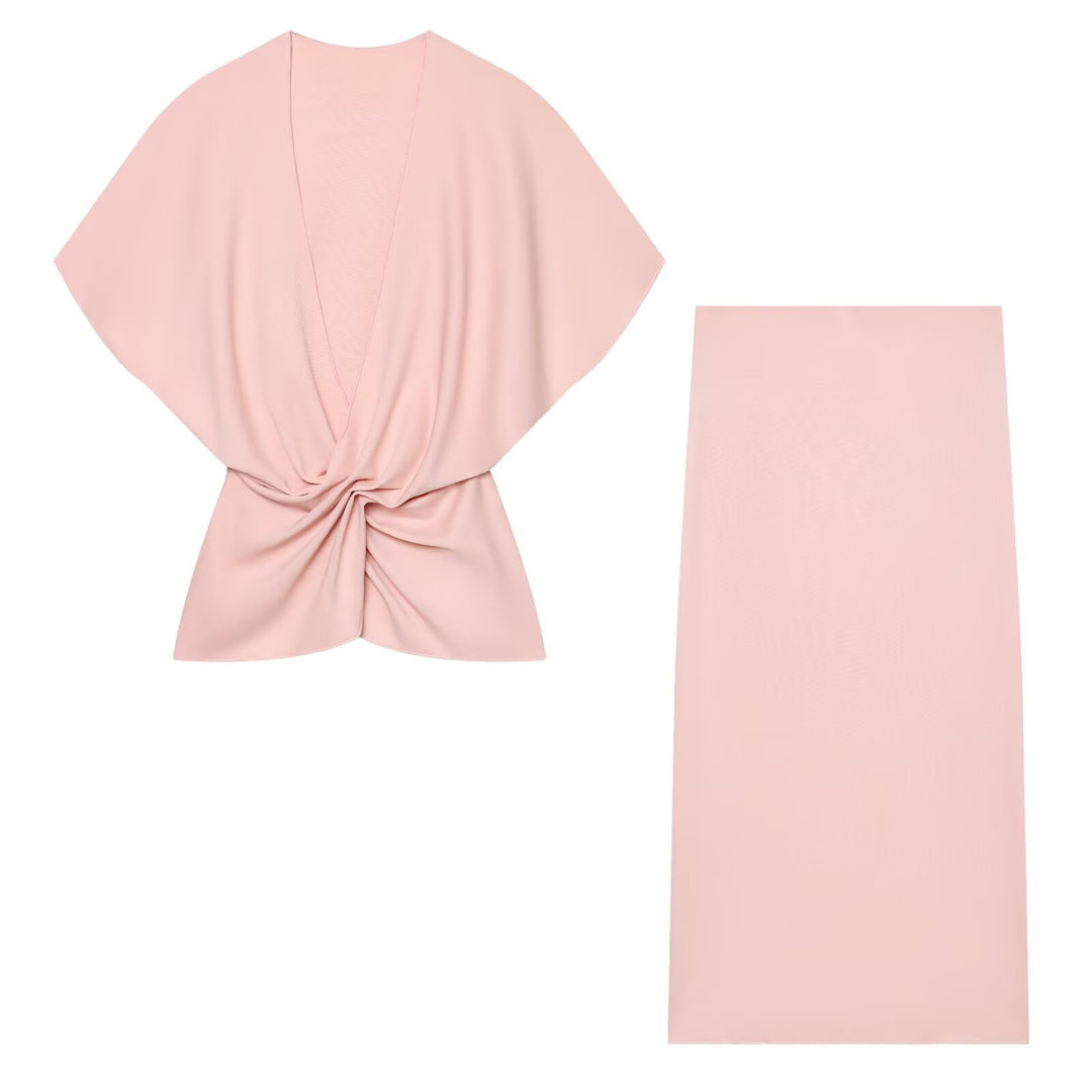 Damen Wickel-Top mit Kimonoärmeln und Twist-Detail Echo Archiv