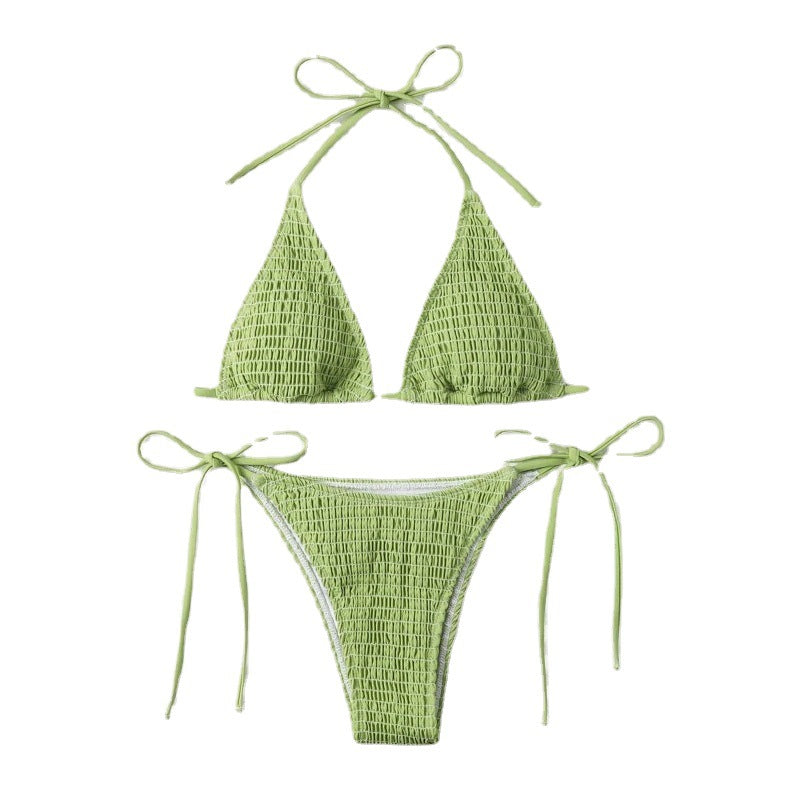 Damen Triangel-Bikini mit feinen Raffung und seitlichen Bindebändern Echo Archiv