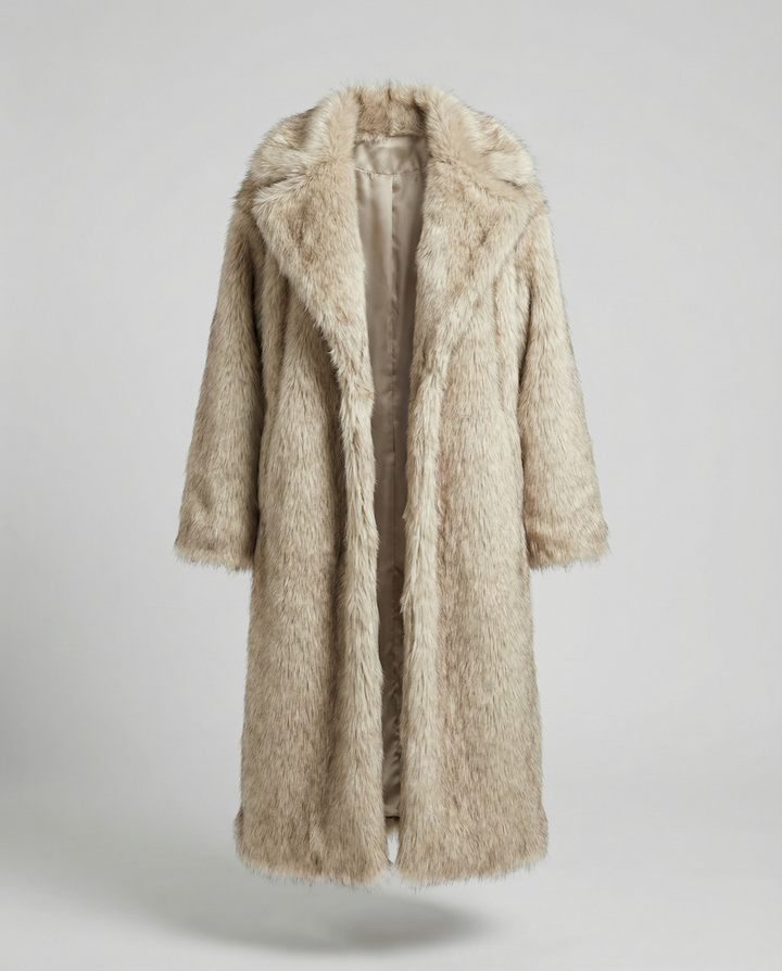 Damen luxuriöser kunstfellmantel im großzügigen Design Echoarchiv