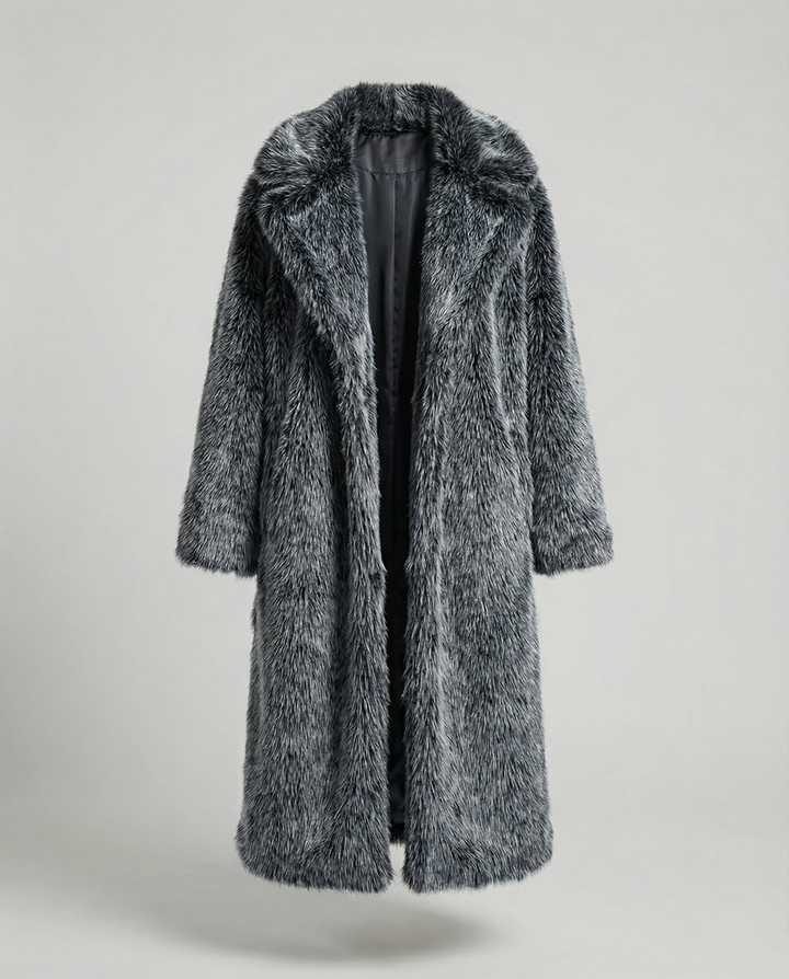 Damen luxuriöser kunstfellmantel im großzügigen Design Echoarchiv