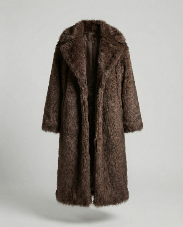 Damen luxuriöser kunstfellmantel im großzügigen Design Echoarchiv