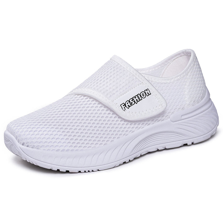 Damen Atmungsaktive Slip-On Mesh-Sneaker mit Klettverschluss Echoarchiv