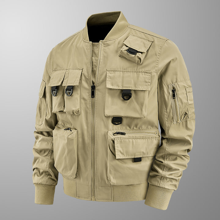 Herren taktische Multifunktionale Bomberjacke mit mehreren Taschen – Brevano