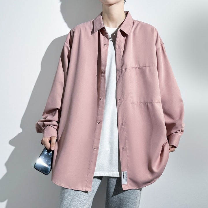 Herren Lockeres Overshirt mit praktischer Brusttasche Echoarchiv