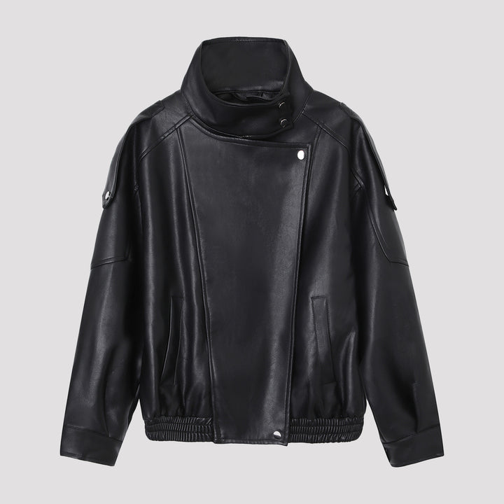 Damen Modische Lederjacke mit Stehkragen Echo Archiv