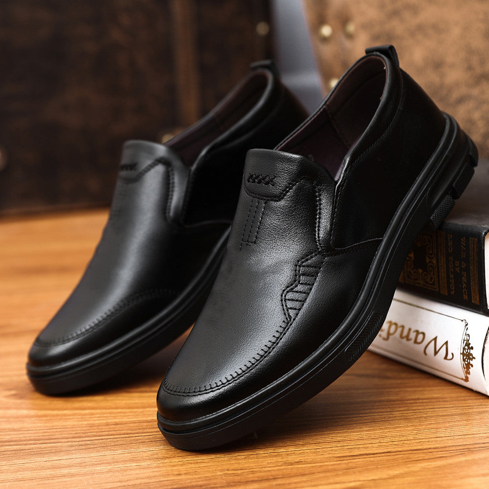 Herren Klassische Slip-On Lederschuhe mit gepolsterter Laufsohle Echoarhiv