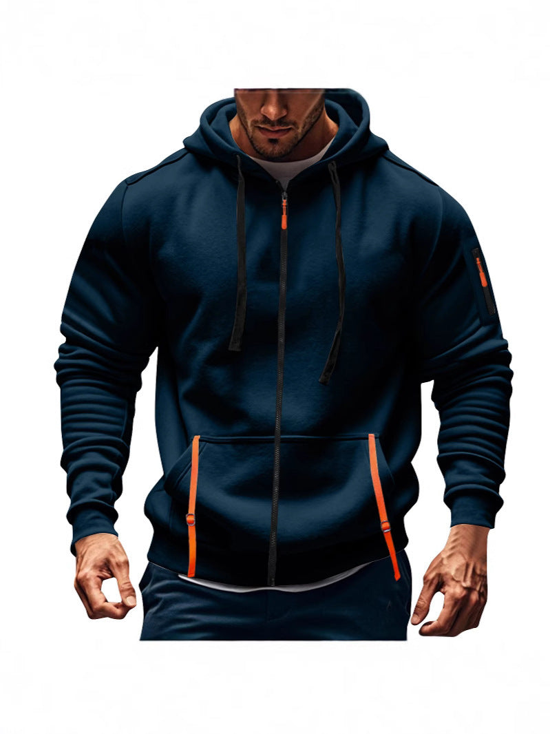 Herren sportliche Kapuzenjacke mit praktischen Reißverschlusstaschen Echoarchiv