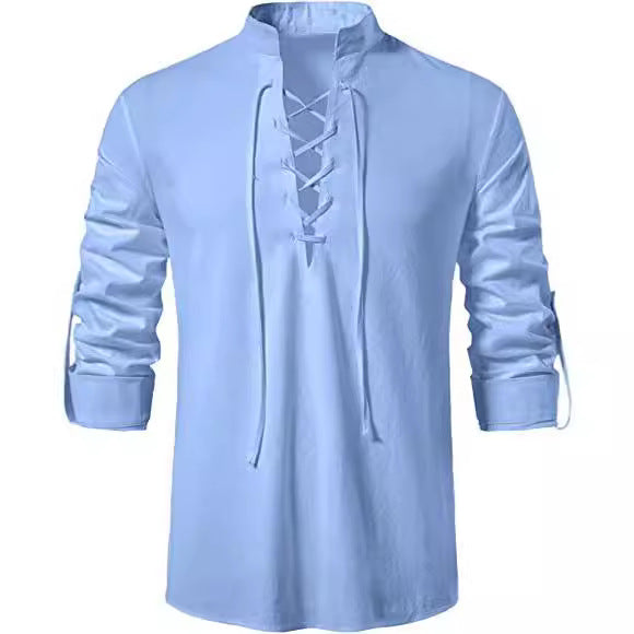 Herren Langarm-Shirt mit modischer Schnürung Echoarchiv