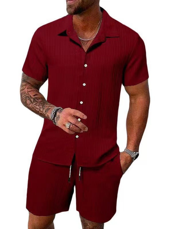Herren atmungsaktives Sport-Set mit Kurzarm-Hemd und Shorts – Marzano