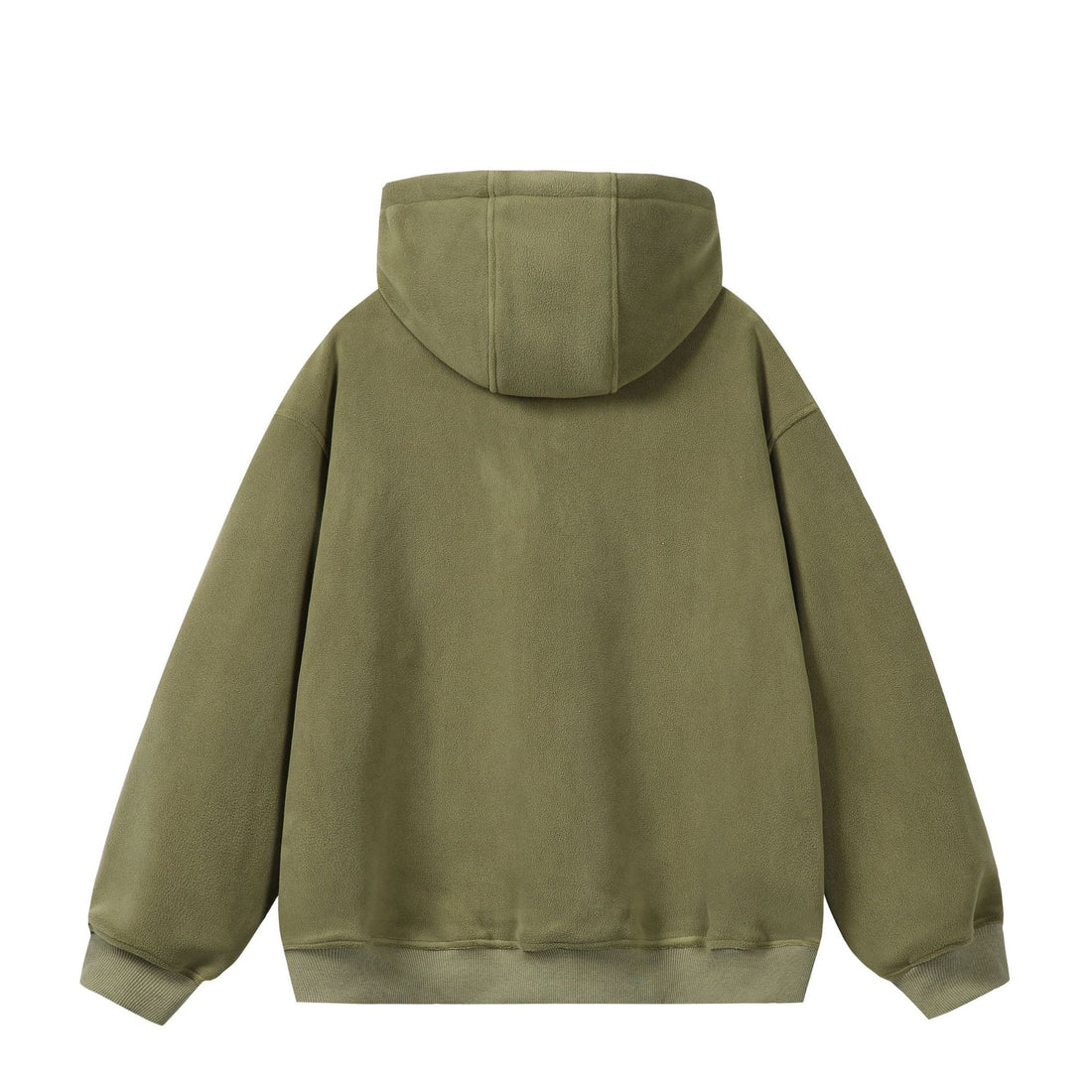 Unisex Oversize Fleece-Halbzip-Kapuzenpullover mit Kordelzug und Rippbündchen Echoarchiv