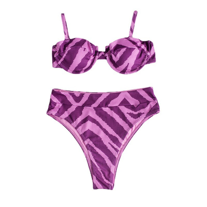 Damen Hochgeschnittener Bikini mit elegantem Zebra-Muster Echo Archiv