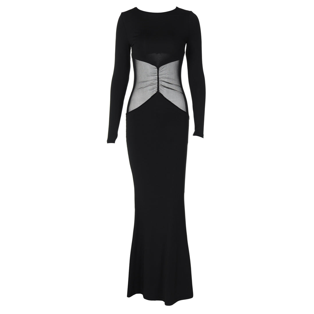 Damen Elegantes Maxikleid mit transparenter Taillenpartie Echo Archiv