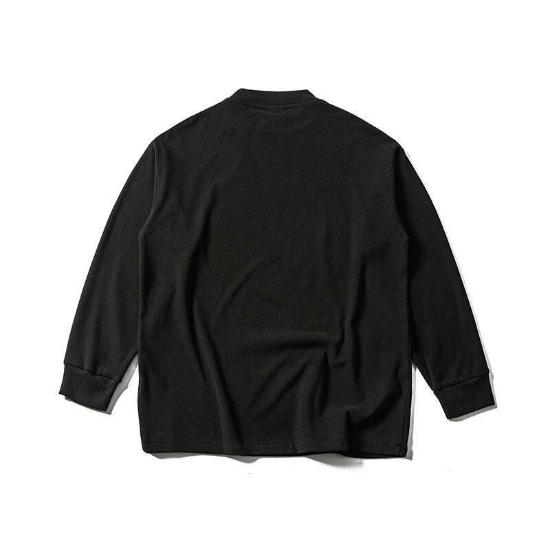 Unisex Oversize-Langarmshirt mit Mockneck aus Baumwollmischung Echoarchiv