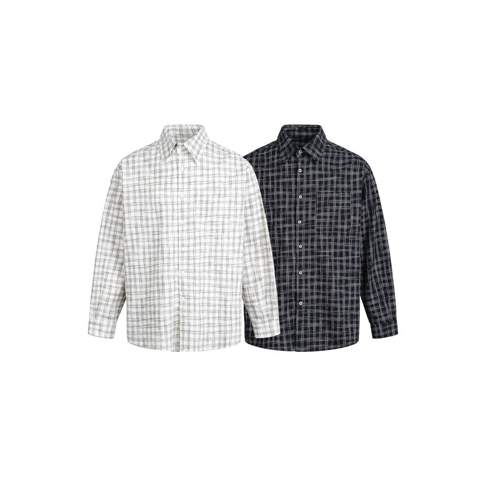 Damen Oversize-Hemd aus Leinen‑Baumwoll‑Mix mit feinem Karomuster Echoarchiv