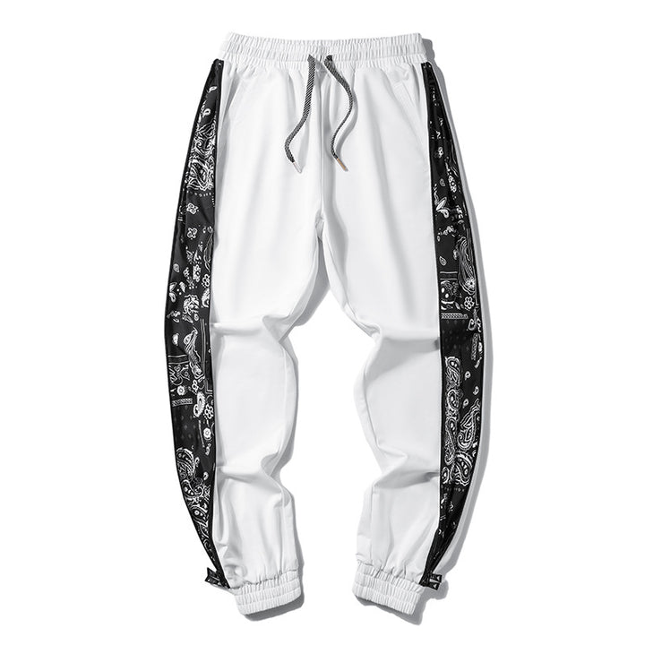 Herren Locker geschnittene Streetstyle Jogginghose mit Bandana‑Seiteneinsatz und elastischem Saum – Sorevano