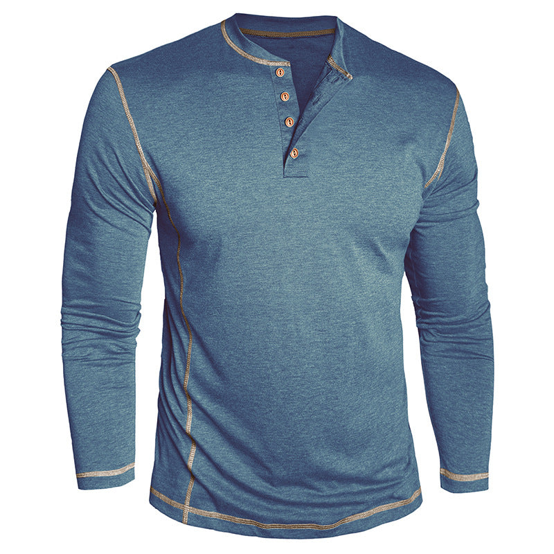 Herren Elegantes Langarmshirt mit Knopfleiste Echoarchiv