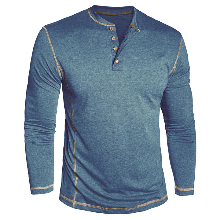 Herren Elegantes Langarmshirt mit Knopfleiste Echoarchiv