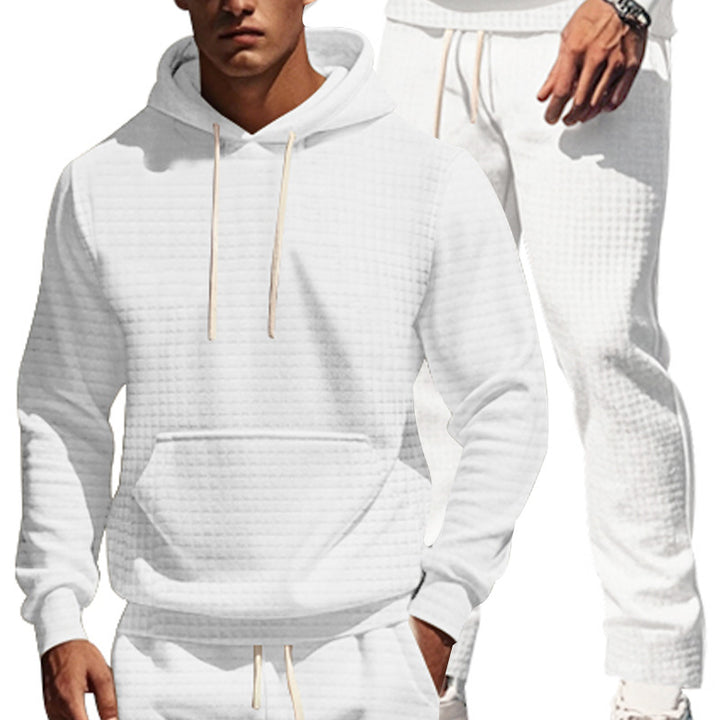 Herren Alltags-Hoodie und Jogginghose-Set aus atmungsaktivem Strukturmaterial Echoarchiv