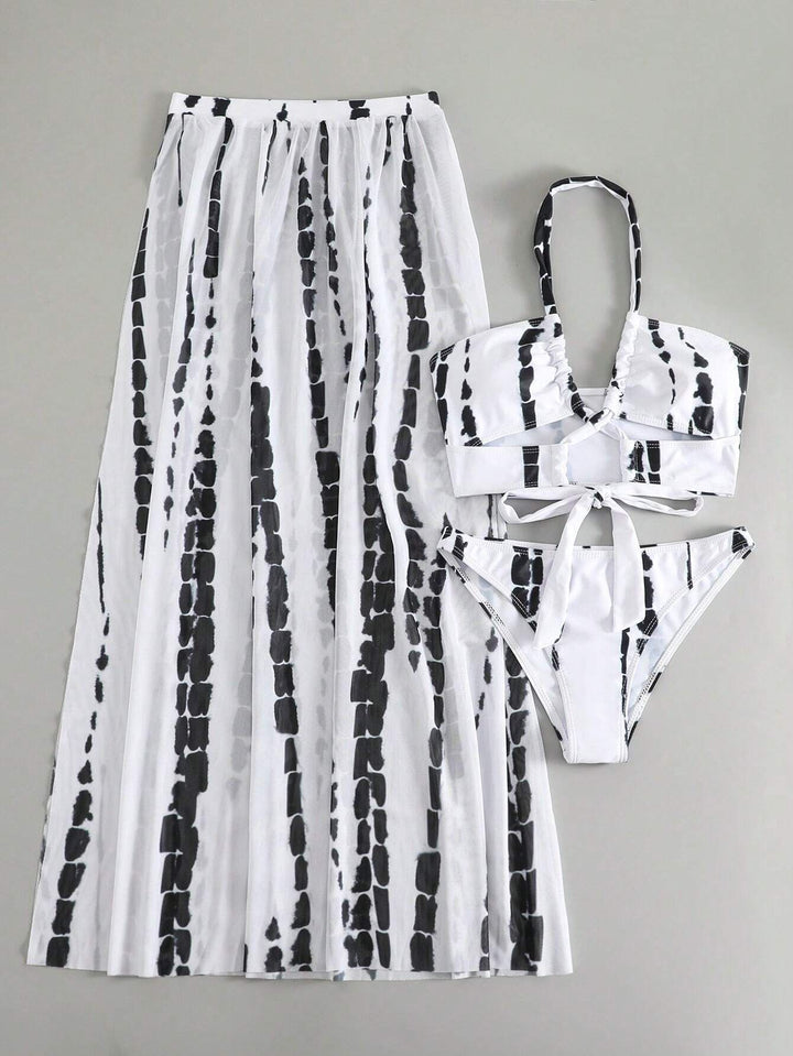 Damen Bikini-Set mit elegantem Maxirock und femininem Oberteil Echo Archiv