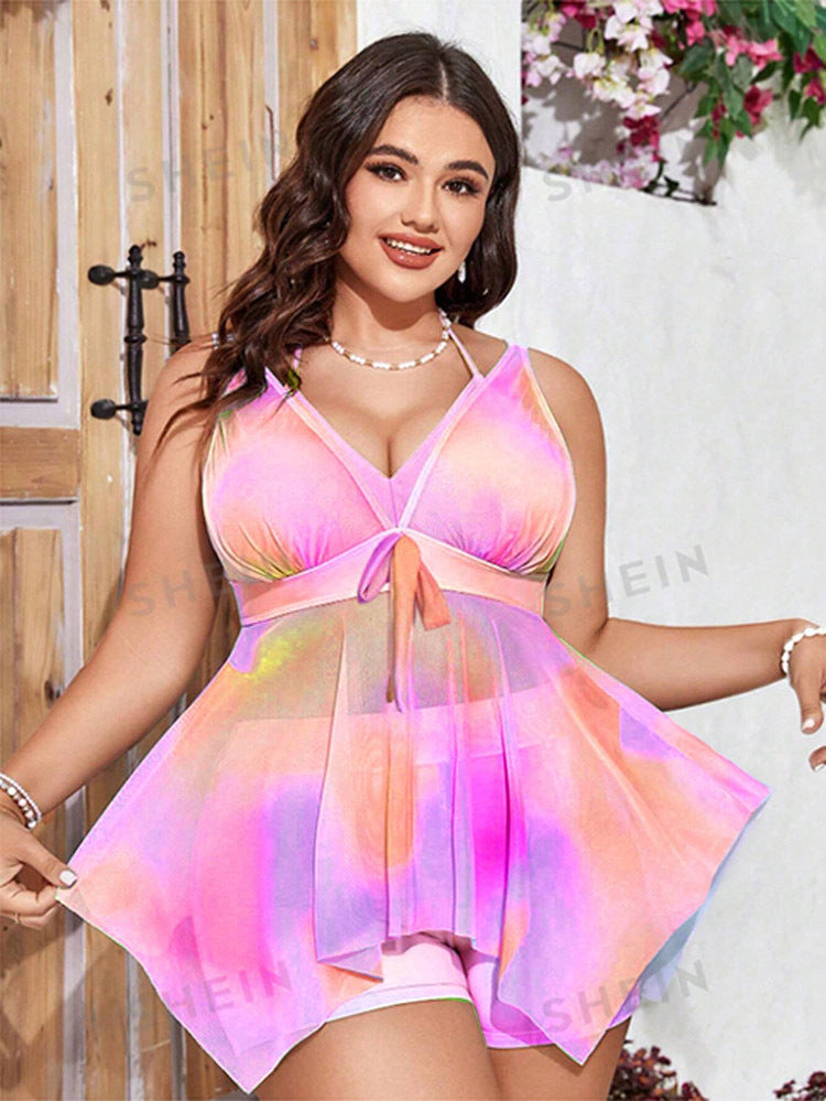 Damen Buntes Badeoberteil mit verspieltem Design Echo Archiv