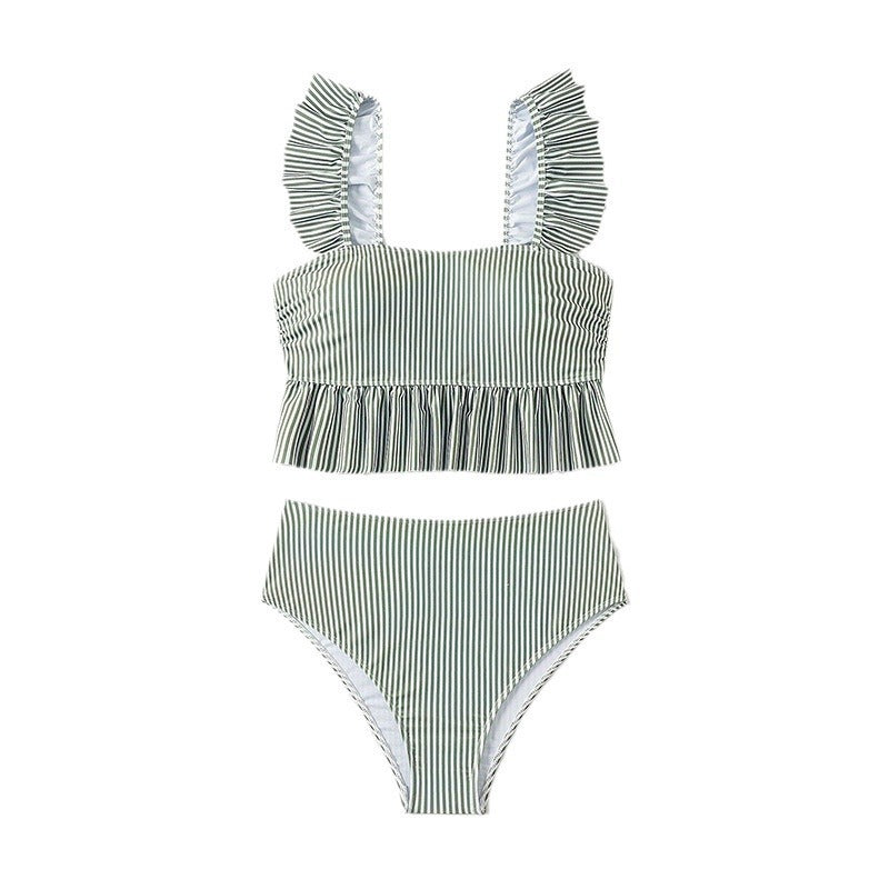 Damen Bikini-Set mit femininem Rüschendesign und hoher Taille Echo Archiv