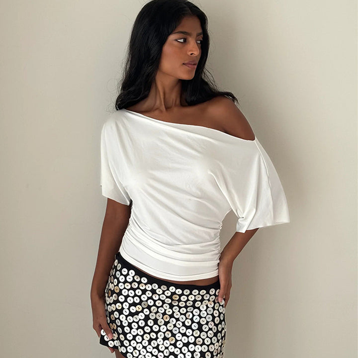 Damen Off-Shoulder Oberteil mit Drapierung Echo Archiv