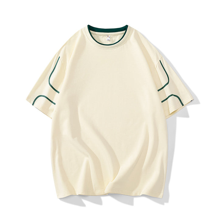 Herren Oversize-T-Shirt aus Baumwollmix mit Kontrastpaspelierung und Dropped-Shoulder Echo Archiv
