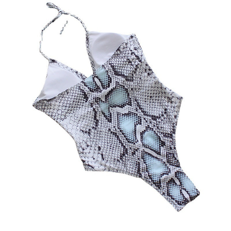 Damen Einteiler Badeanzug mit aufregendem Schlangenprint und modischen Cut-Outs Echo Archiv