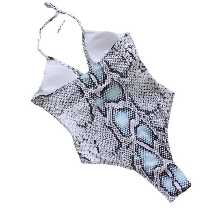 Damen Einteiler Badeanzug mit aufregendem Schlangenprint und modischen Cut-Outs Echo Archiv