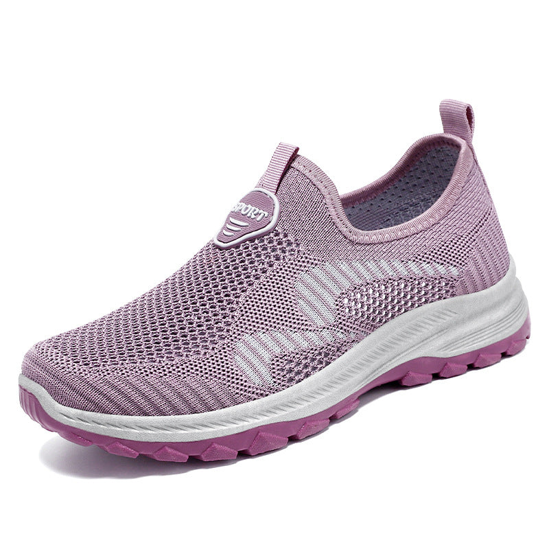 Damen nan leichter gestrickter Slip-On Komfortsneaker mit elastischem Einstieg, atmungsaktivem 3D-Strick und gedämpfter EVA-Keilsohle Echo Archiv