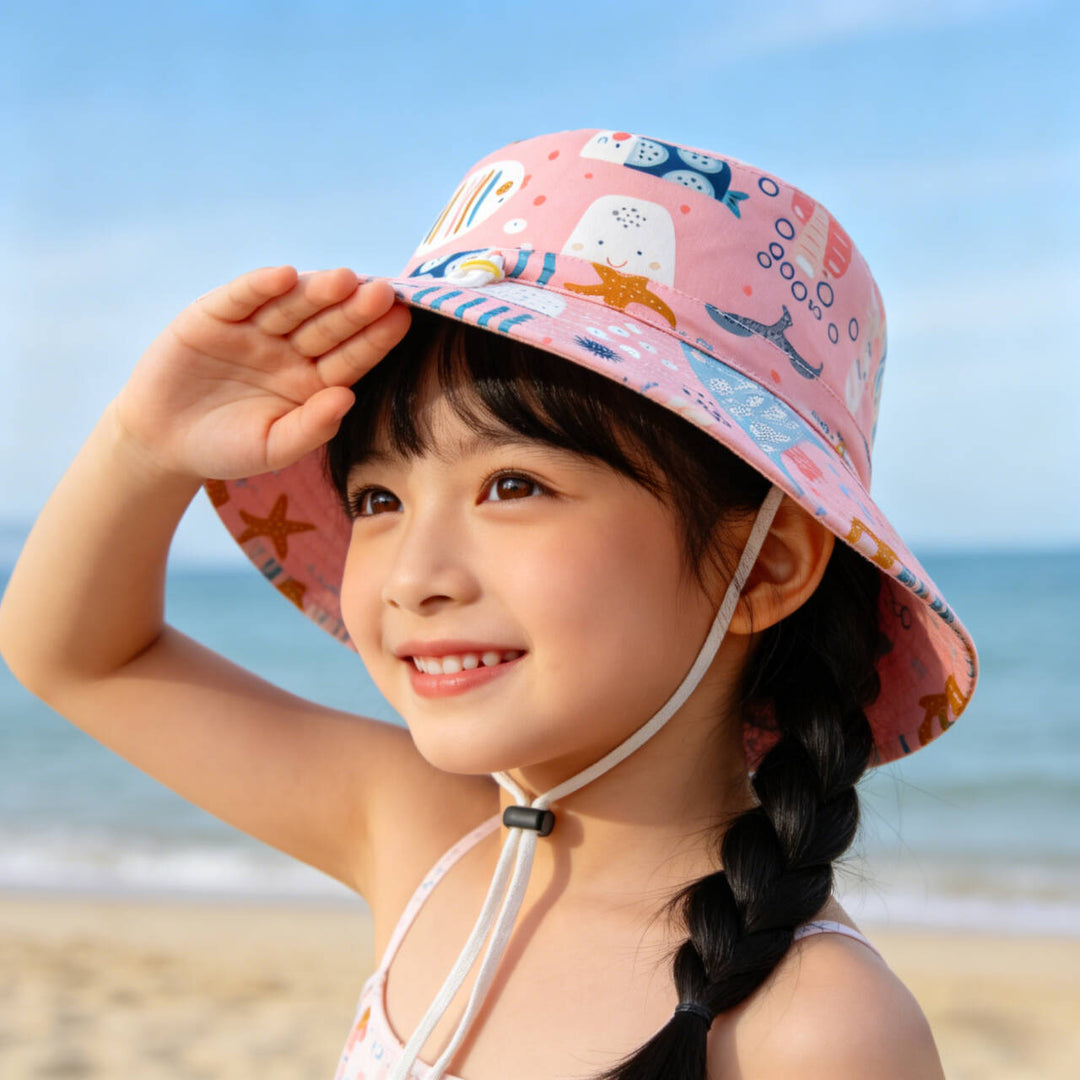 Unisex nan Kinder-Sonnenhut mit hohem UV-Schutz verstellbarem Kinnband und atmungsaktiver Baumwollqualität  Echo Archiv