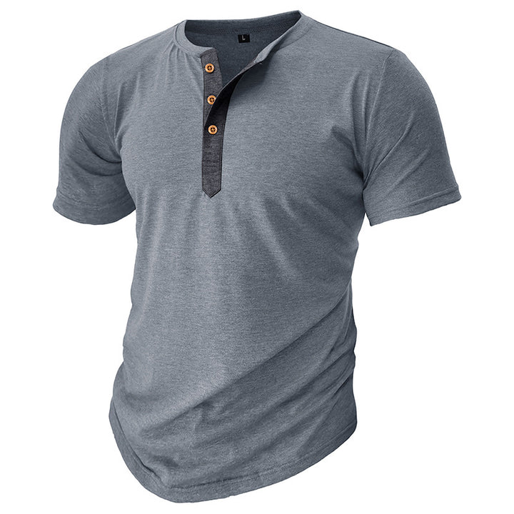Herren Henley T-Shirt mit Knöpfen und lässigem Schnitt Echoarchiv