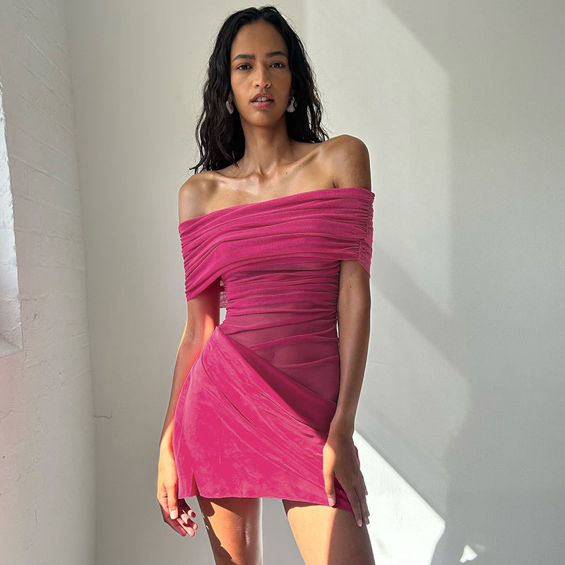 Damen Offshoulder Minikleid mit innovativem Drapierungsdesign Echo Archiv