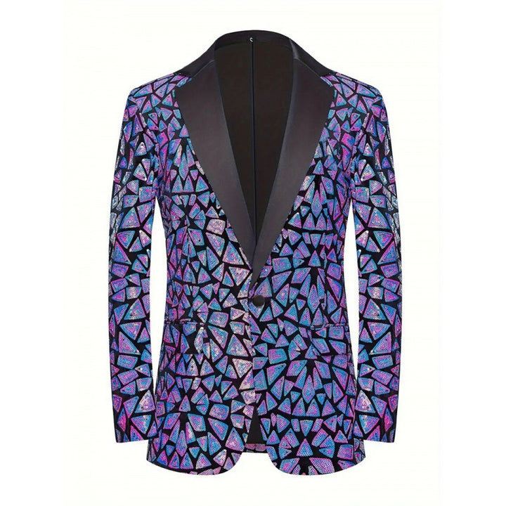 Herren Glamouröser Pailletten-Blazer mit hochwertigem Satin-Finish Echoarchiv
