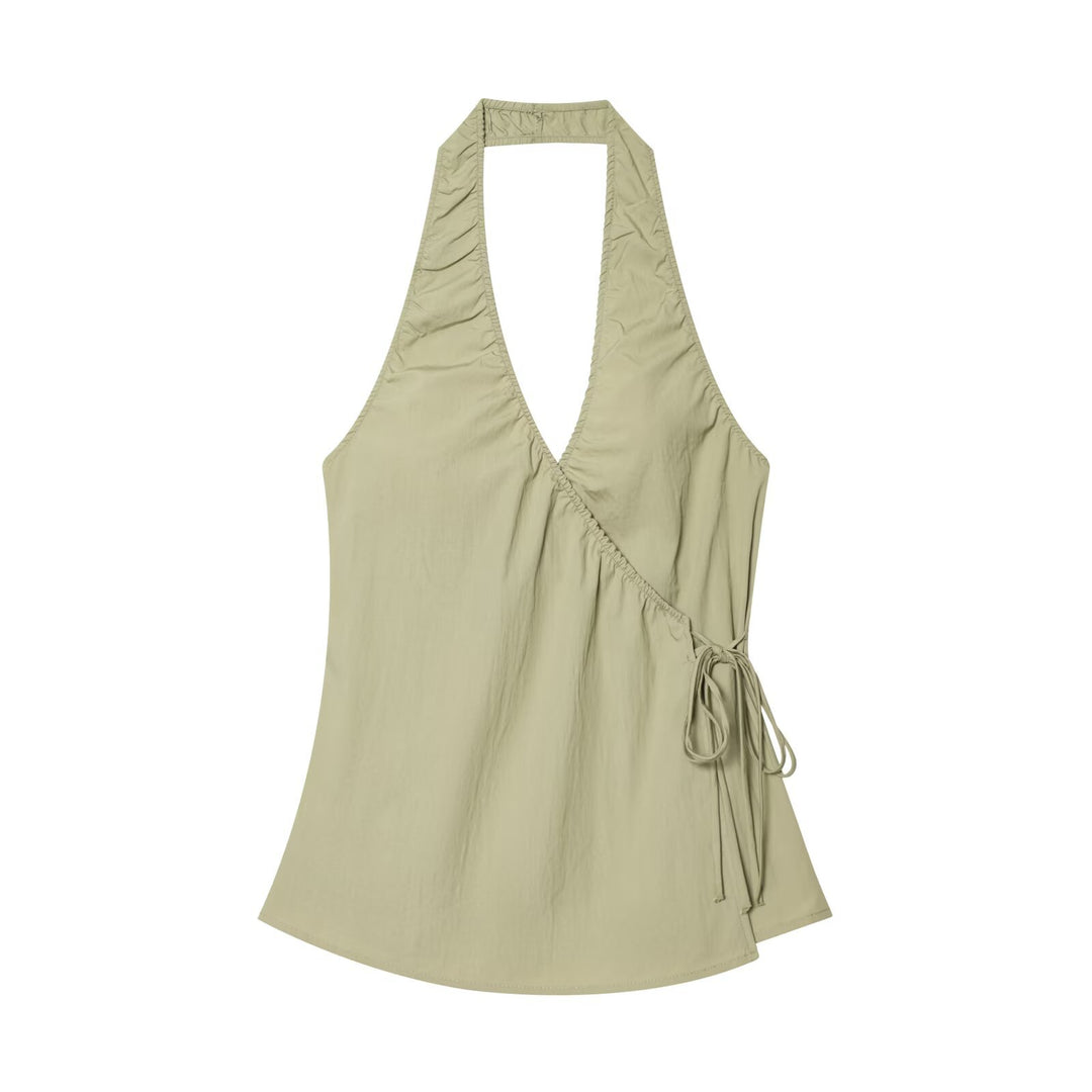 Damen Halterneck Top mit elegantem Knoten-Detail und fließendem Schnitt Echo Archiv