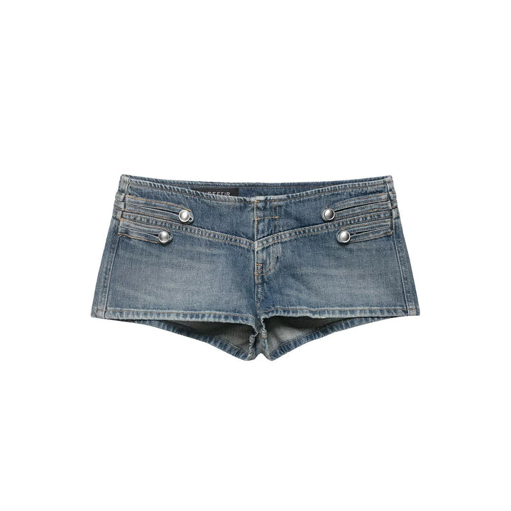 Damen Denim-Shorts mit dekorativen Knöpfen Echo Archiv