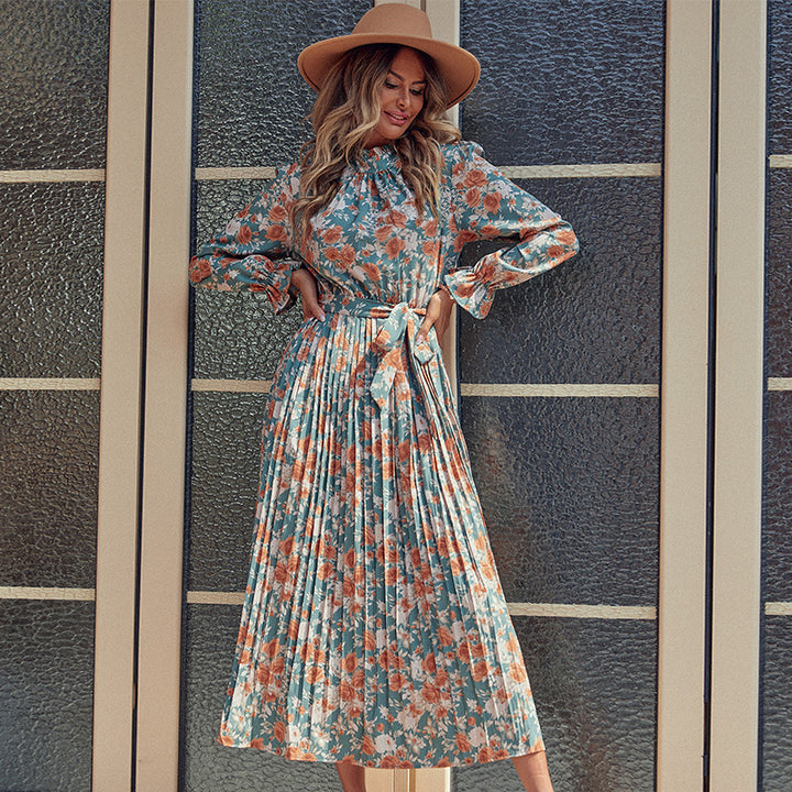 Damen Midi-Kleid mit floralem Design und Bindedetails Echo Archiv