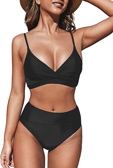Damen Bikiniset mit hohem Bund und Wickel-Oberteil Echo Archiv