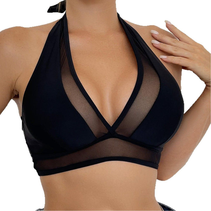 Damen Sport-Bikini-Oberteil mit durchscheinenden Einsätzen und verstellbaren Trägern Echo Archiv